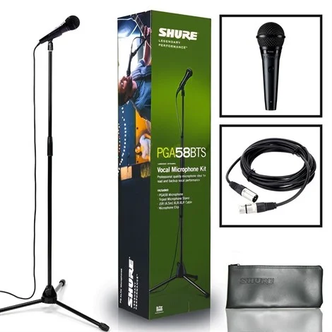 SHURE PGA58-BTS Dinamik Vokal Mikrofonu, Cardioid + Stand