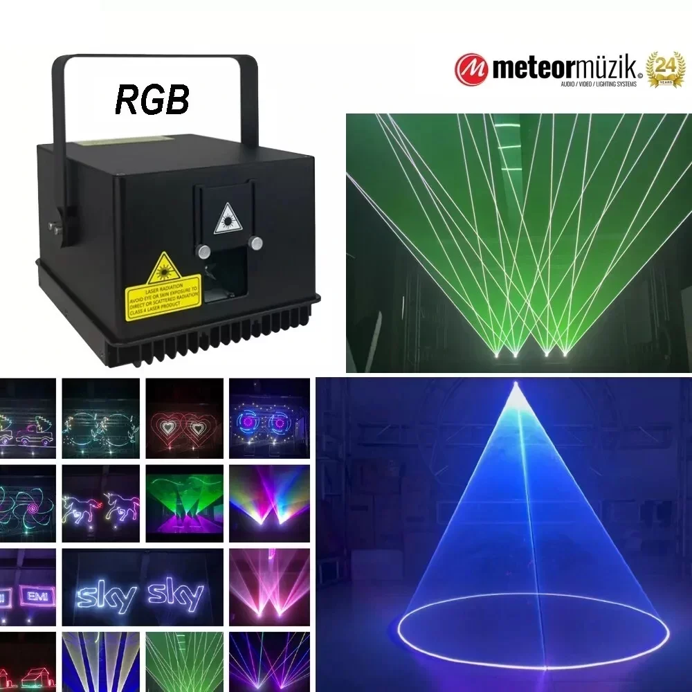 SPL RGB-115 10W Renkli Lazer Işık | Kontrol Yöntemi : Mobil, ILDA, DMX (Pangolin vb. arayüzler veya ışık mikseri, kontrolcüler hariçtir)