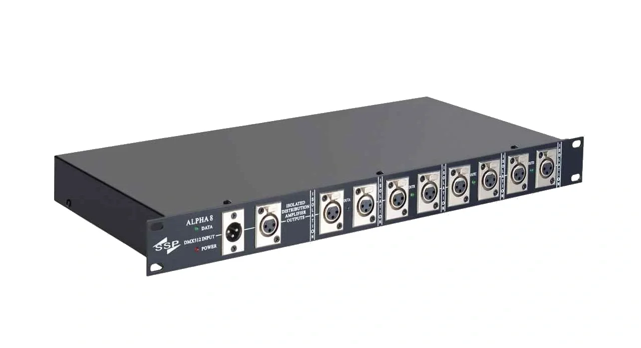 SSP ALPHA 8 8-kanal DMX Splitter, 19 Rack uyumlu