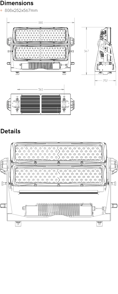 SSP LED325XWAT, RGBW City Wash Light 325W