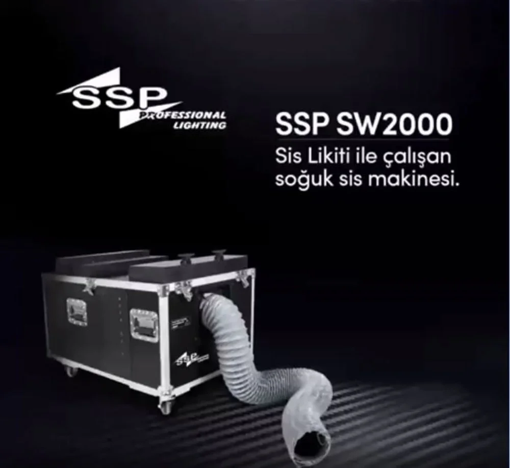 SSP SW-2000 Su ve Sis Likiti ile çalışan yerde kalan Sis Makinesi, 2000W