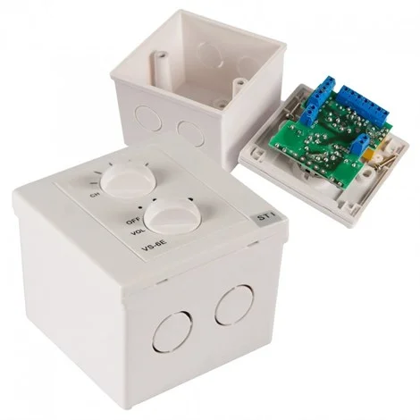 STI VS 6E 60W 60W/100V 5 Kanal Seçici ve 5 Kademeli Volum Kontrol 30W/100V, 24V Röle