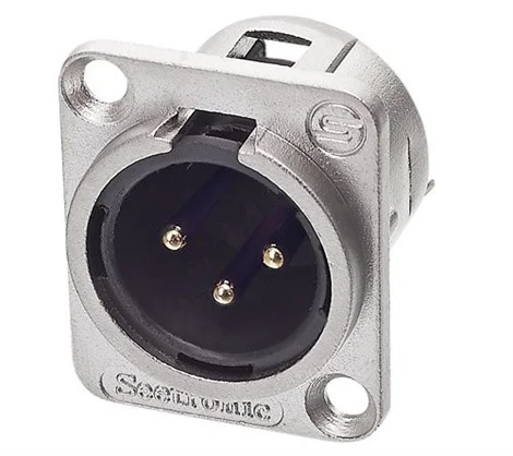 Seetronic J3F2C 3 PIN şasi tip ERKEK XLR, ÇİNKO ALAŞIMI-DÖKÜM GÖVDE