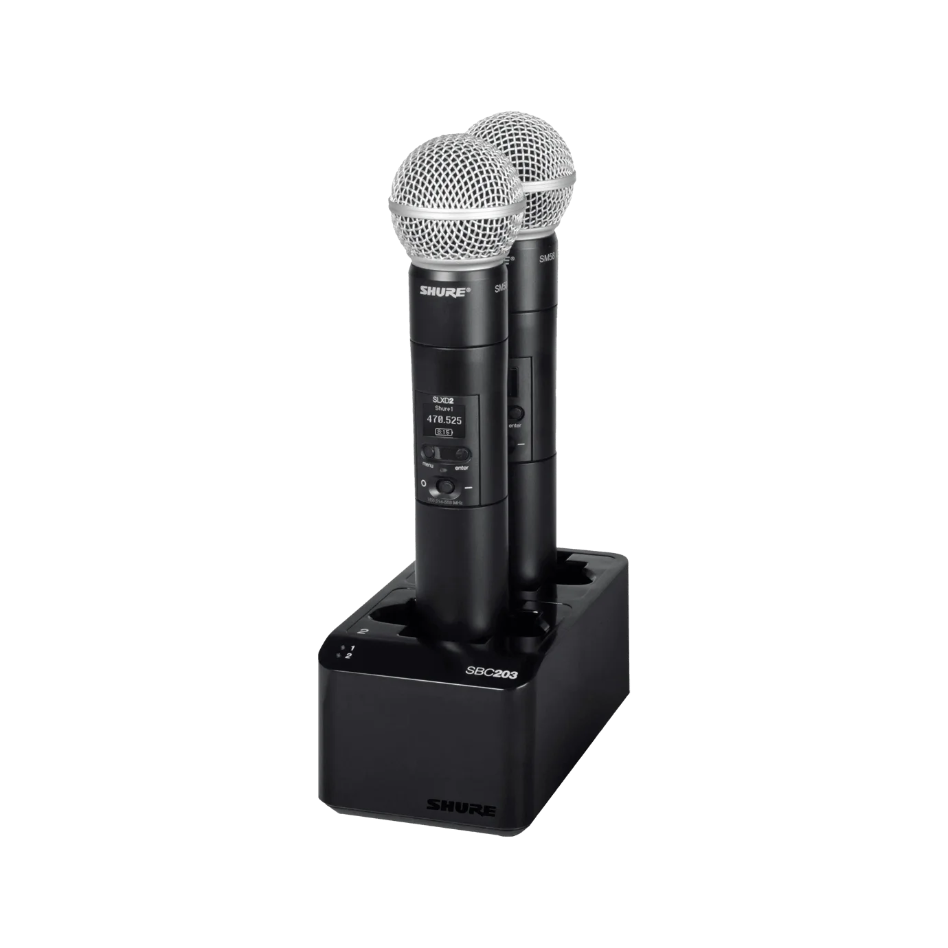 Shure SBC203 Çift Yuvalı Şarj İstasyonu for SLX-D Transmitter için