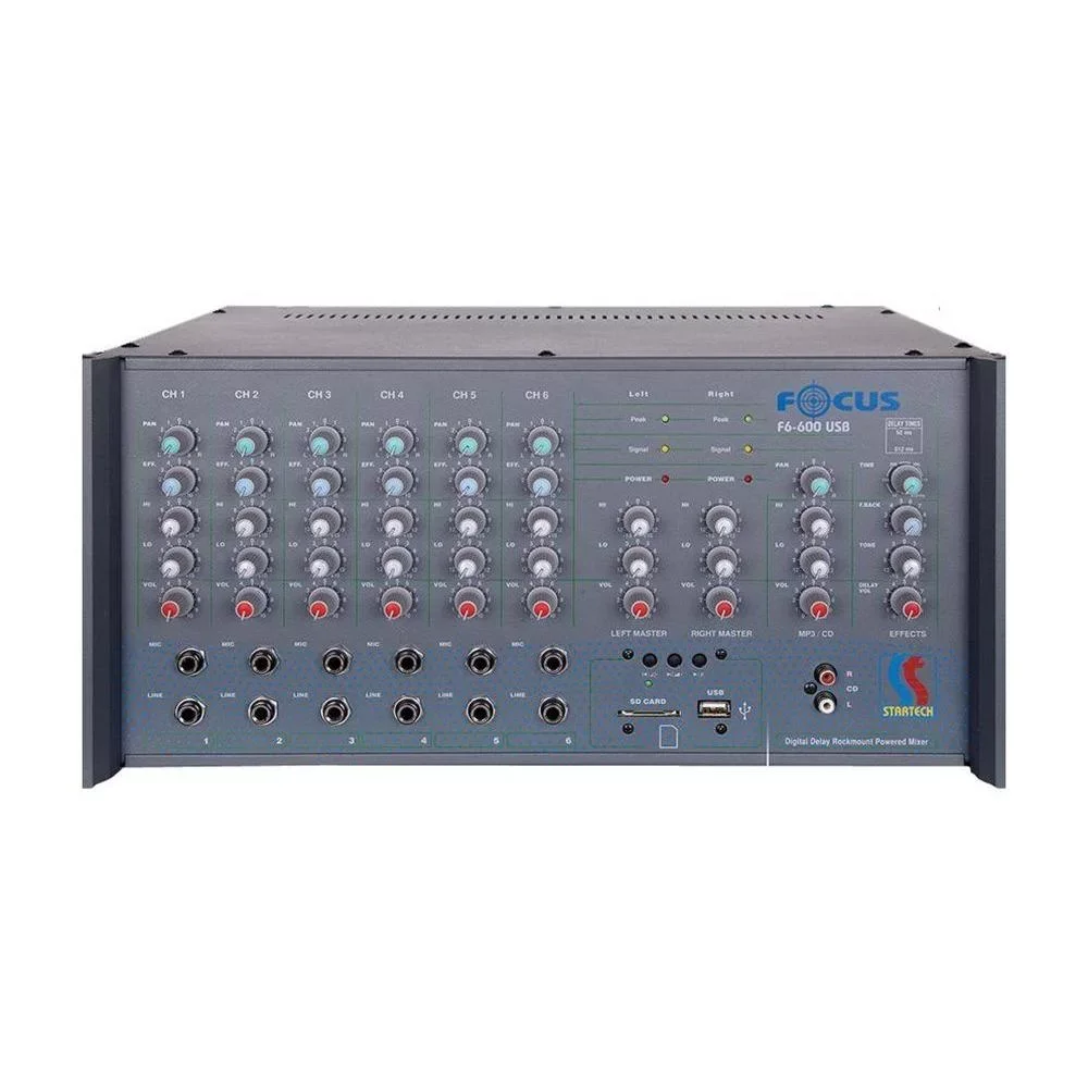 Startech Focus F6-600-USB 6-kanal Powermixer 2x300W/4-ohm