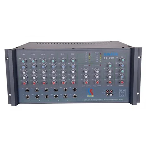 Startech SAFIR S6-800-USB 6-kanal Powermixer 2x400W/4-ohm USB Bluetooth