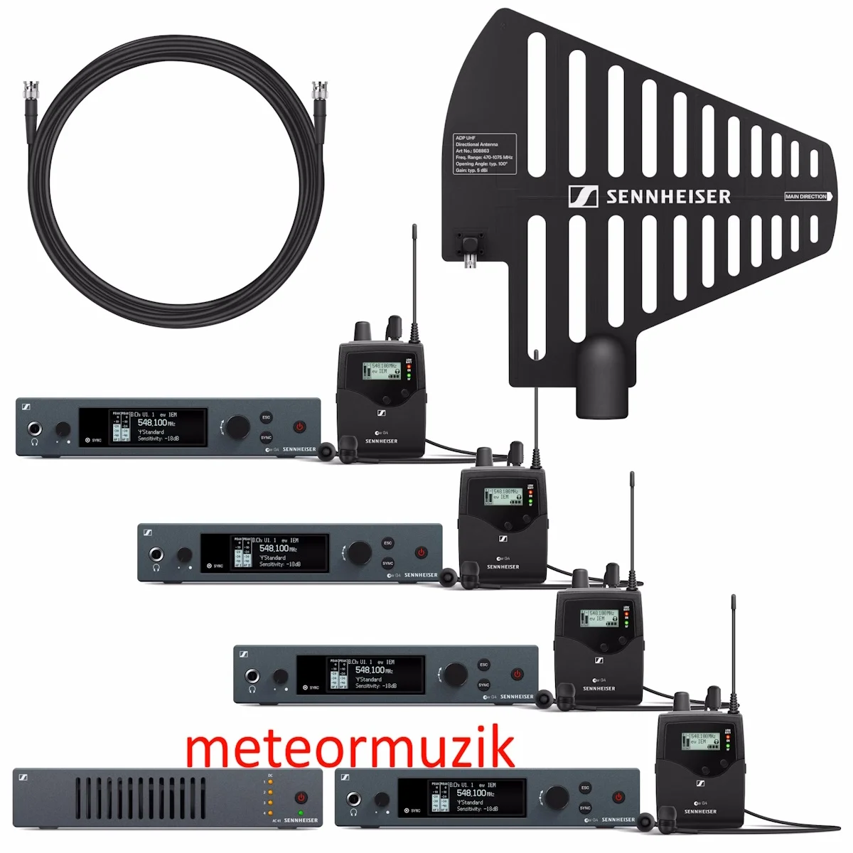 Sennheiser 4 x EW IEM G4-A Monitor ve Combiner Set