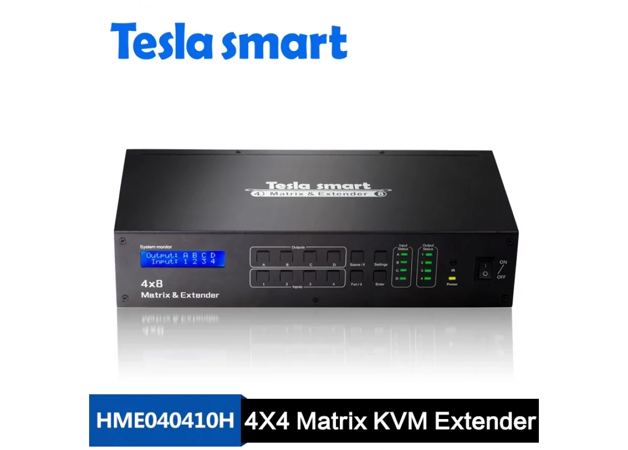 Tesla HME040410H 4x4 HDMI Matrix switcher ve KVM Extender