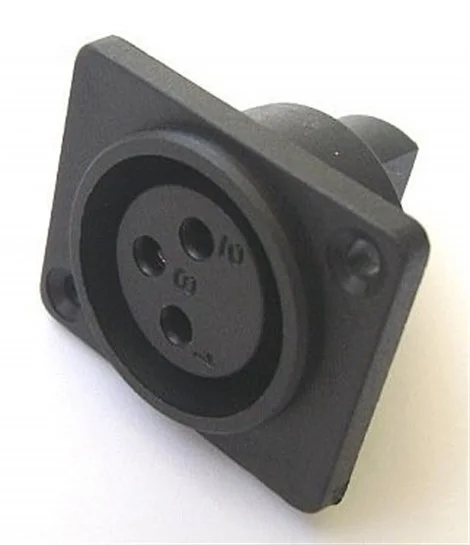 Ttaf 8400-3A 3-pin şasi tip Dişi XLR Konnektör, Plasik Kasa