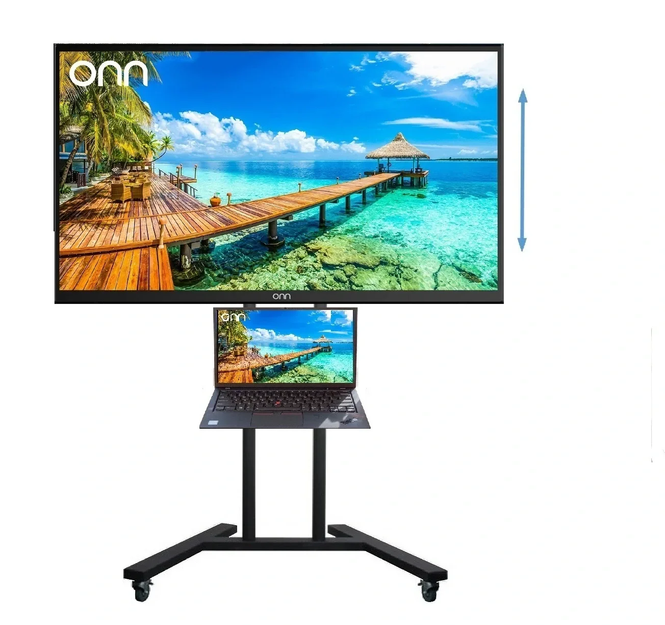 Ultimate MON4310 Monitor - TV Standı Tekerli, Laptop Üniteli, 55" 65" 75"