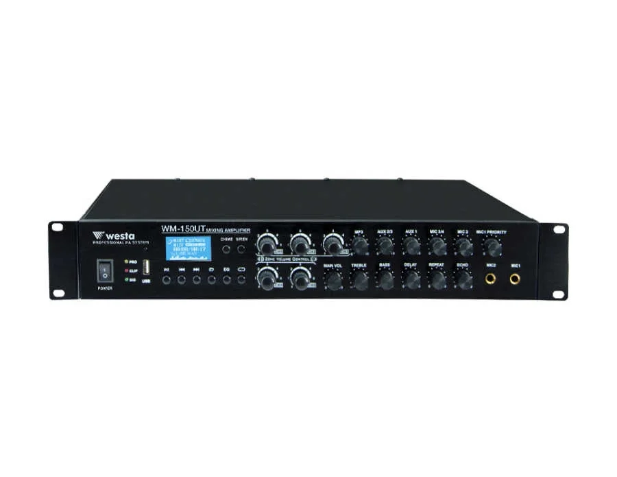 WESTA WM-150UT 150W/100V Mikser Amfi, 5-zone Bağımsız Ses Kontrolü Usb/Mp3/Wma