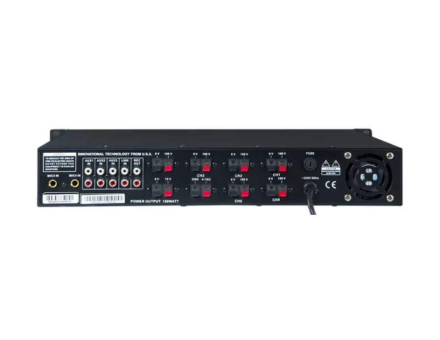 WESTA WM-150UT 150W/100V Mikser Amfi, 5-zone Bağımsız Ses Kontrolü Usb/Mp3/Wma