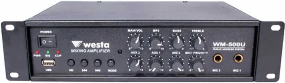 WESTA WM-500U 100W/100V Mikser Amfi, Usb Mp3 Player
