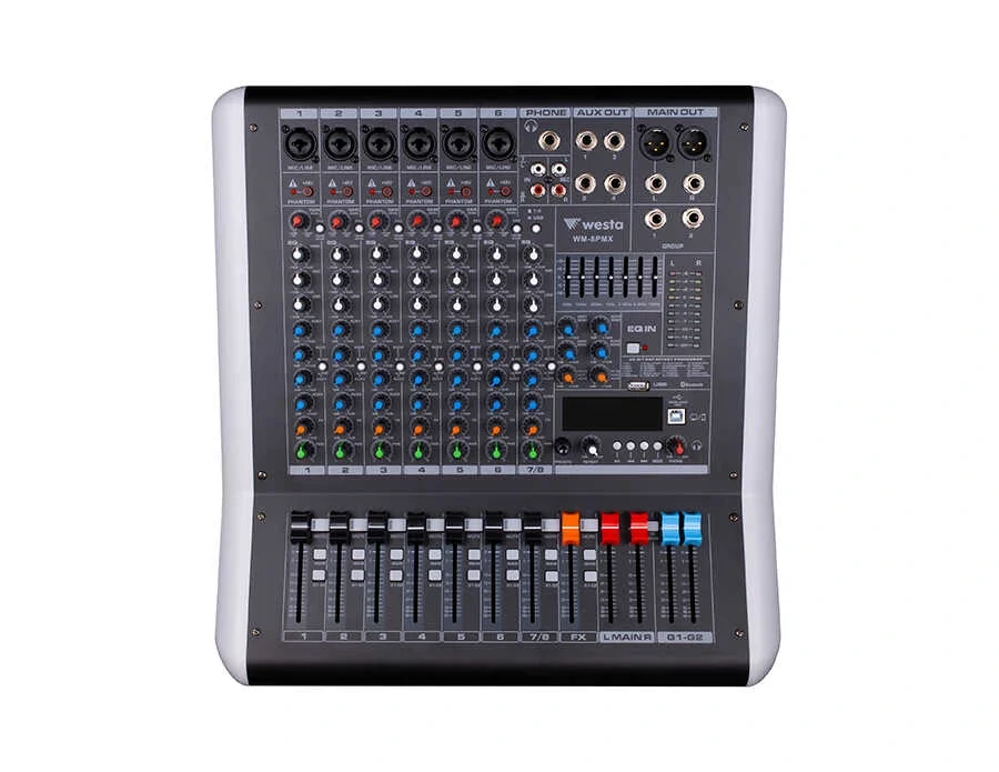 WESTA WM-8PMX 8-kanal 2x400W Powermixer USB Bluetooth