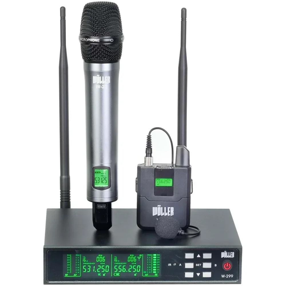 Wöller W-299YY Çift Yaka UHF Kablosuz Mikrofon Seti 2x99 Kanal