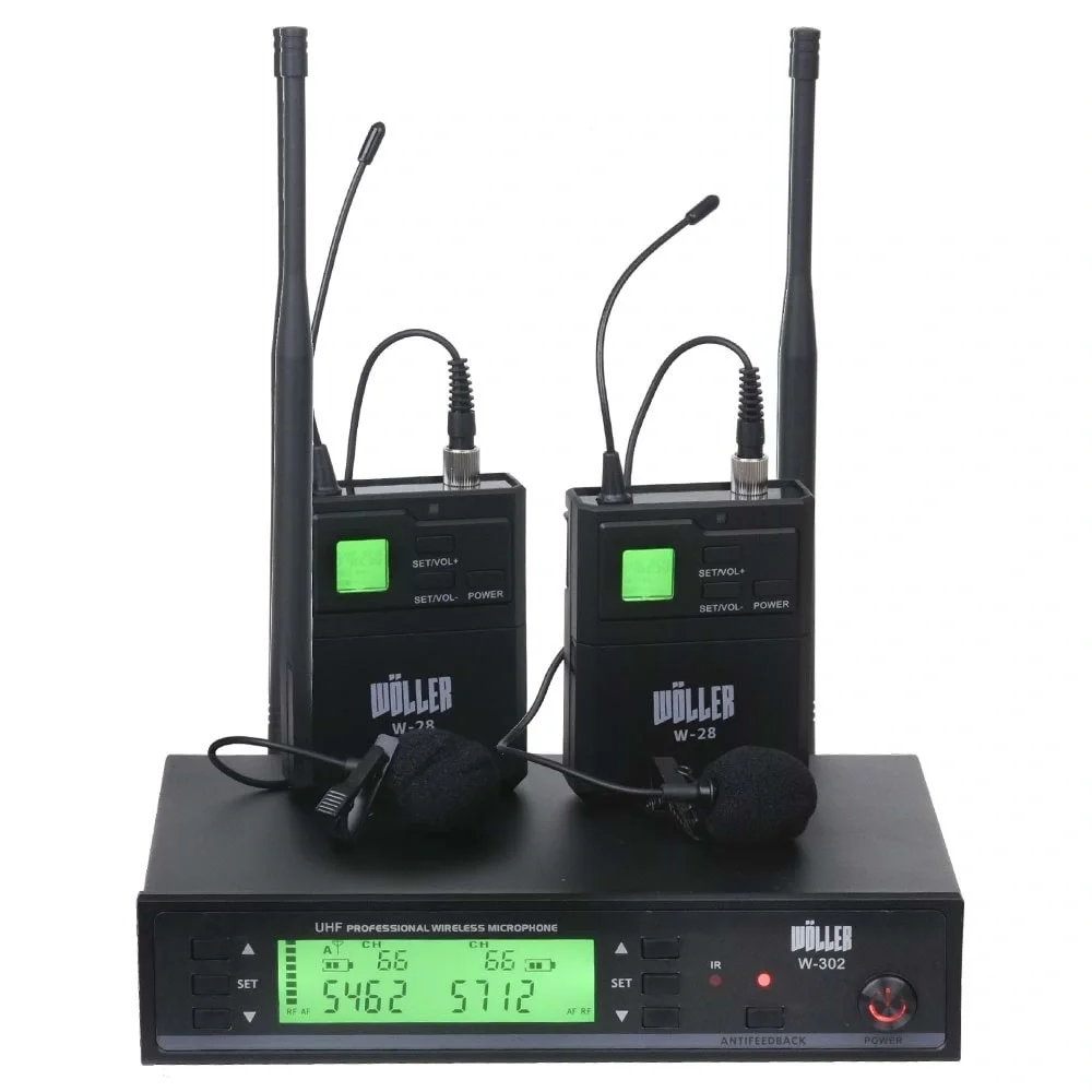 Wöller W-302YY Çift Yaka UHF Kablosuz Mikrofon Seti