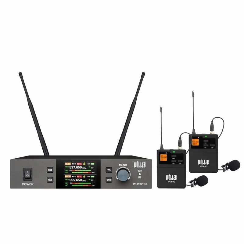 Wöller W-312PRO-YY Çift Yaka UHF Kablosuz Mikrofon Seti 2x99 Kanal