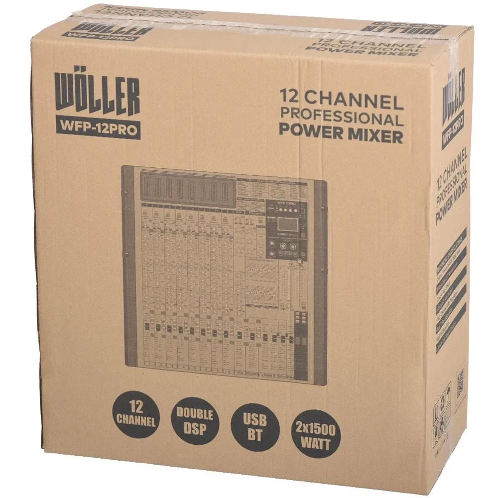Wöller WFP-12PRO 12 Kanal Power Mikser 2x1500W, DSP Efekt