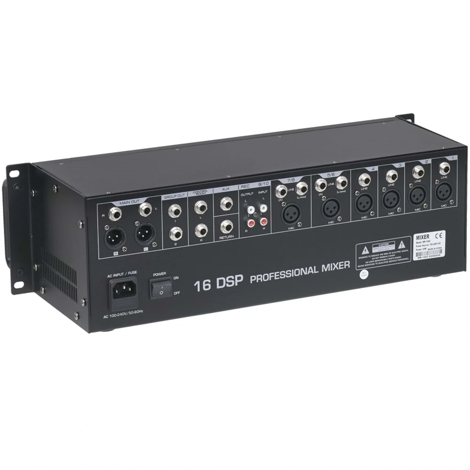 Wöller WR-1000 10 Kanal 19" Rack Mikser, 16 DSP Efekt, USB, Bluetooth