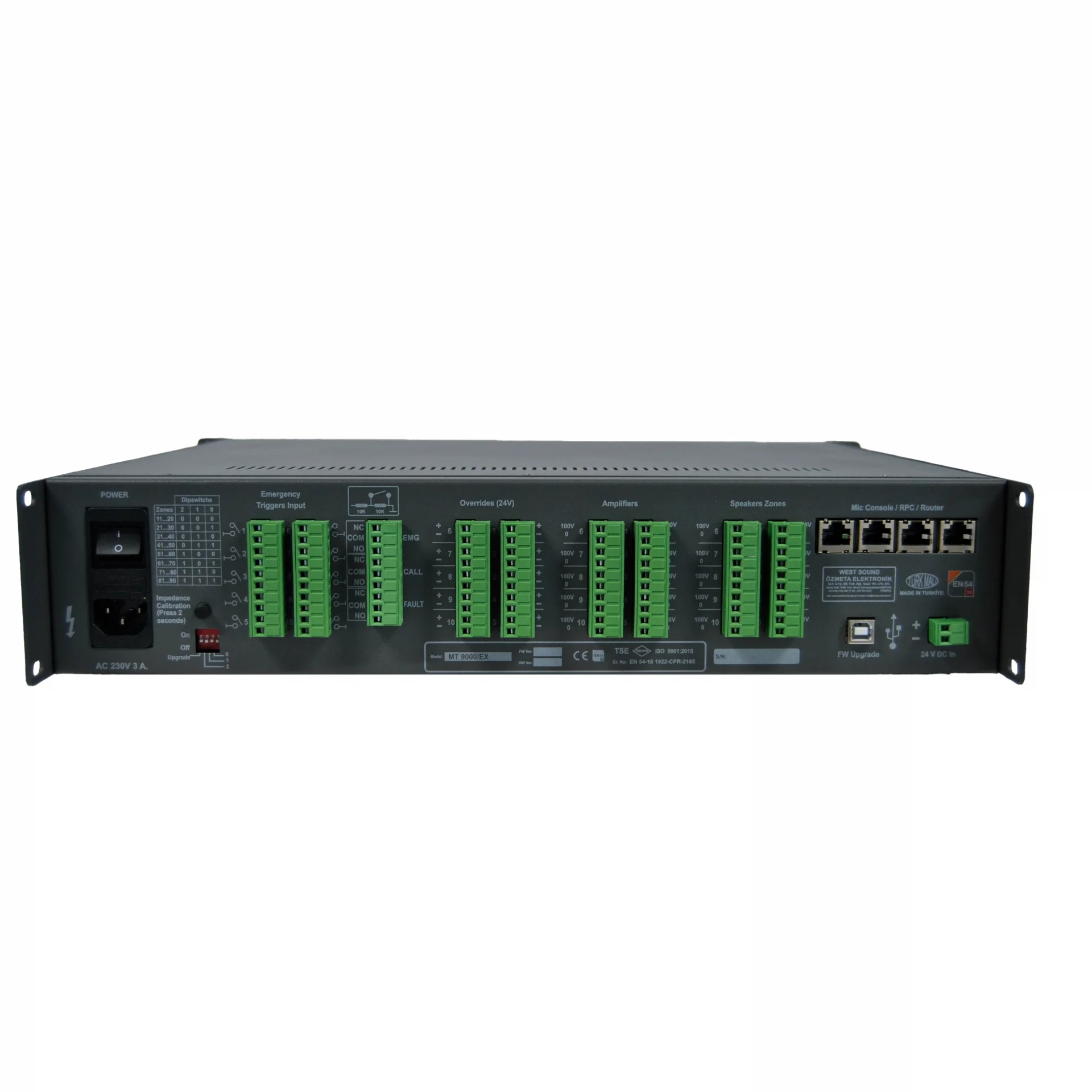 West MT9000/EX 10 Bölgeli Genişletme Ünitesi EN54-16