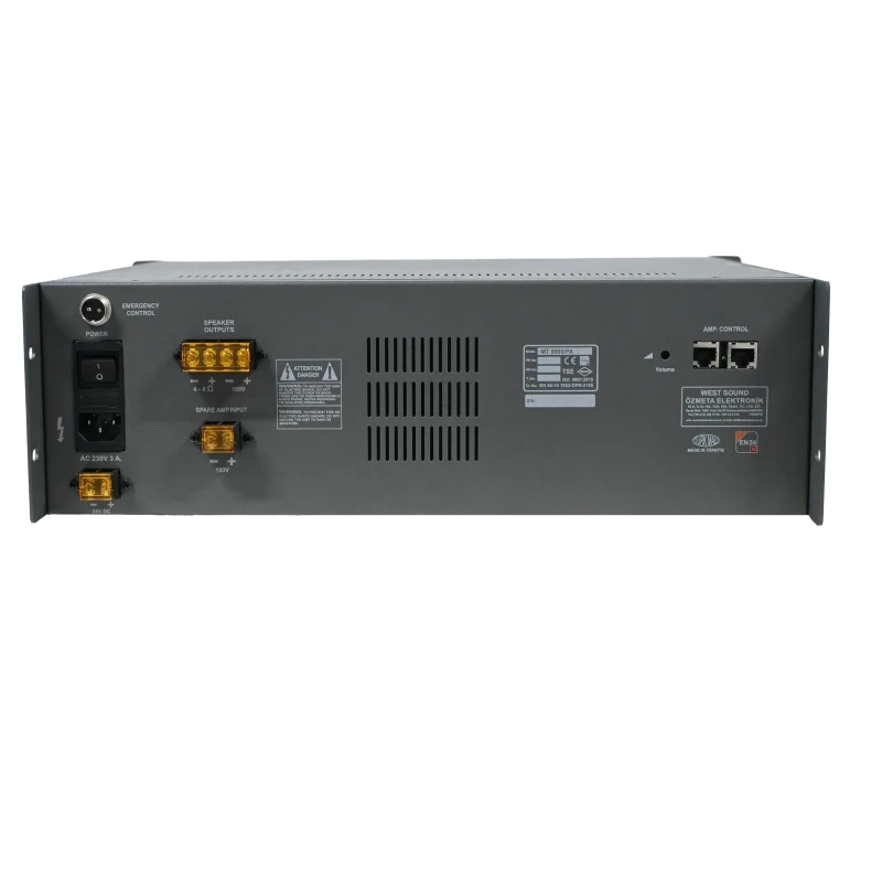 West MT-9000/PA250 250W/100V Güç Power Amplifier EN54-16