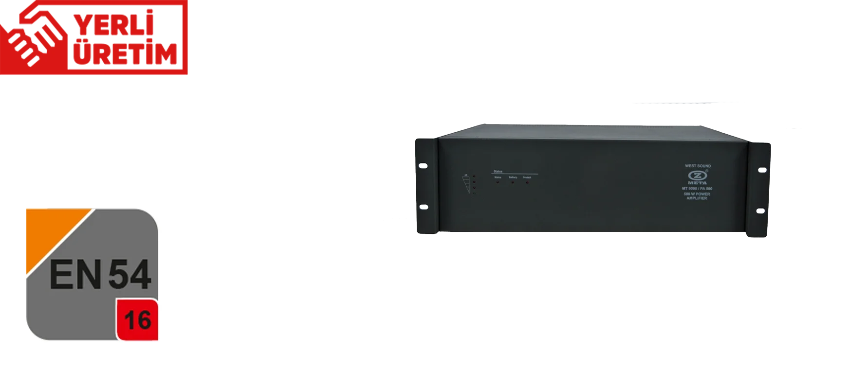 West MT-9000/PA250 250W/100V Güç Power Amplifier EN54-16