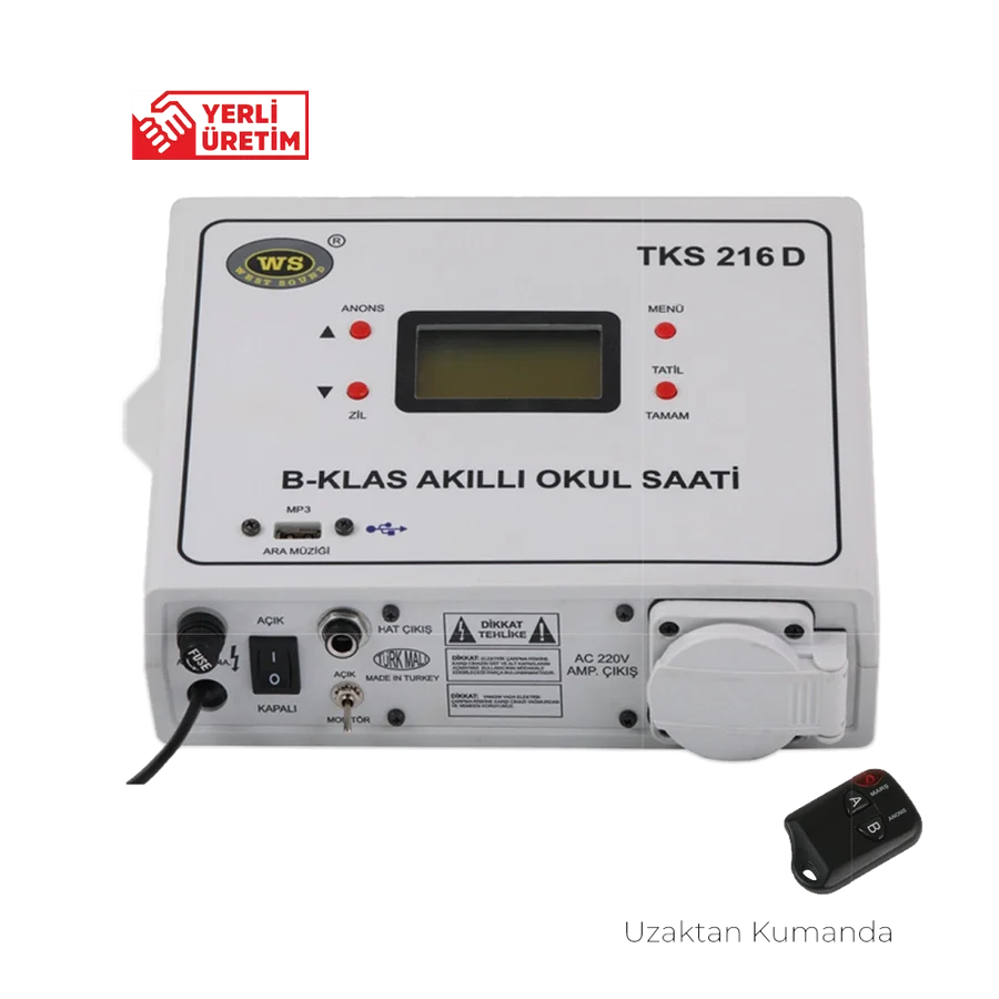 West TKS 216D Akıllı Okul Zil Saati, Uzaktan Kumandalı, 50 MP3