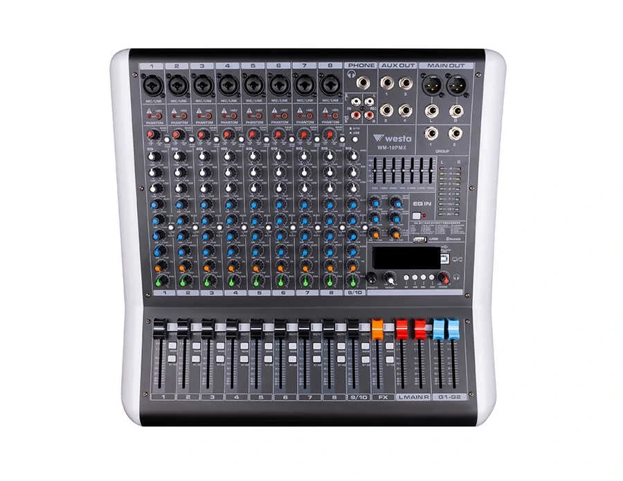 Westa WM-10PMX 10-kanal 2x500W Powermixer USB / Bluetooth, 4-aux