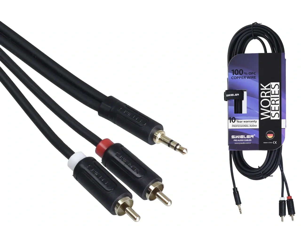 WORK 47107 5-metre 3.5 mm. to RCA Kablo, Aux Kablosu