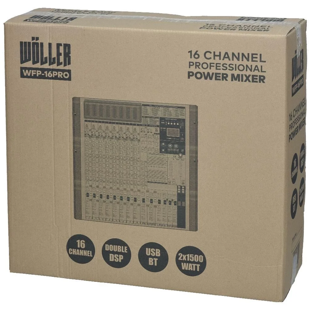 Wöller WFP-16PRO 16 Kanal Power Mikser 2x1500W, DSP Efekt