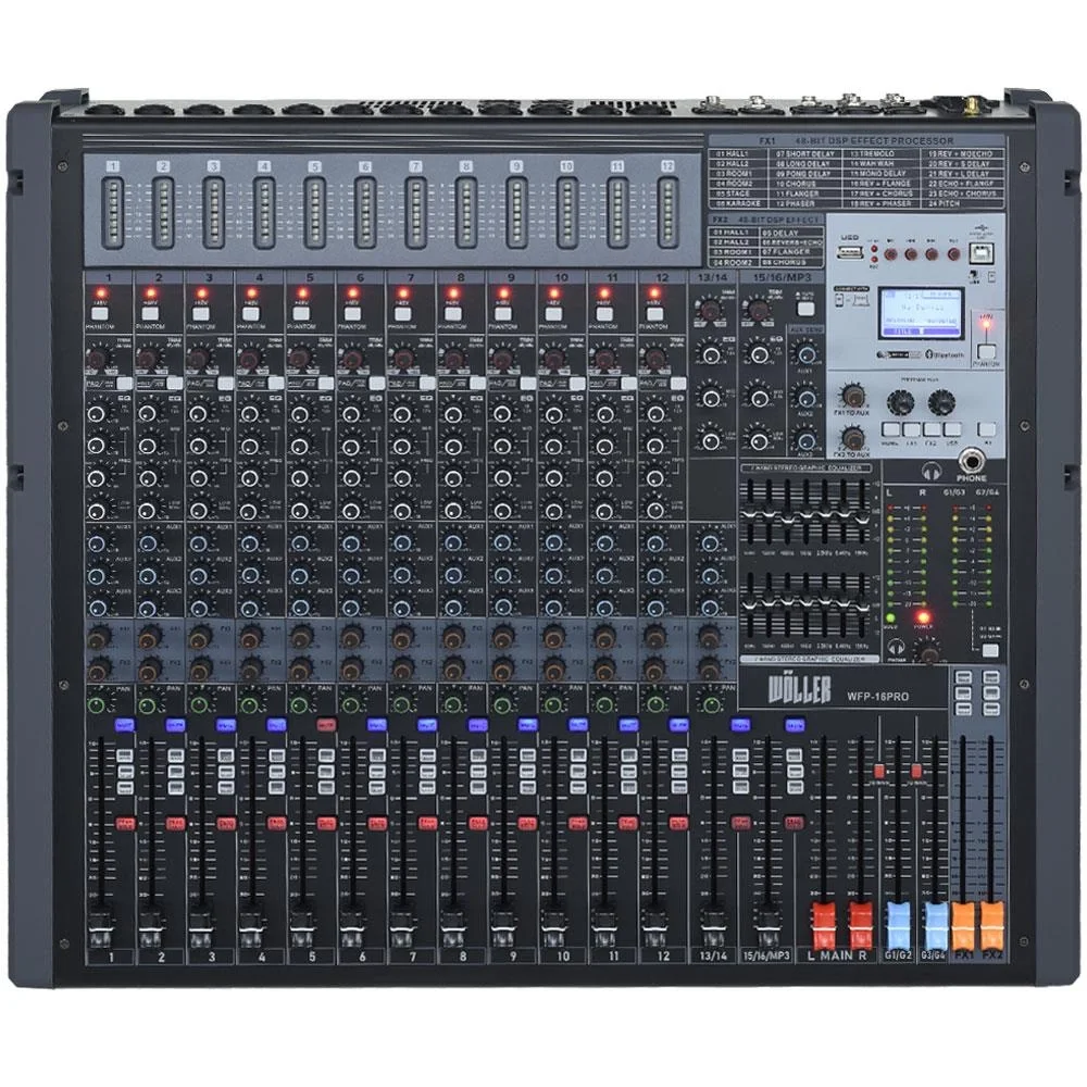 Wöller WFP-16PRO 16 Kanal Power Mikser 2x1500W, DSP Efekt