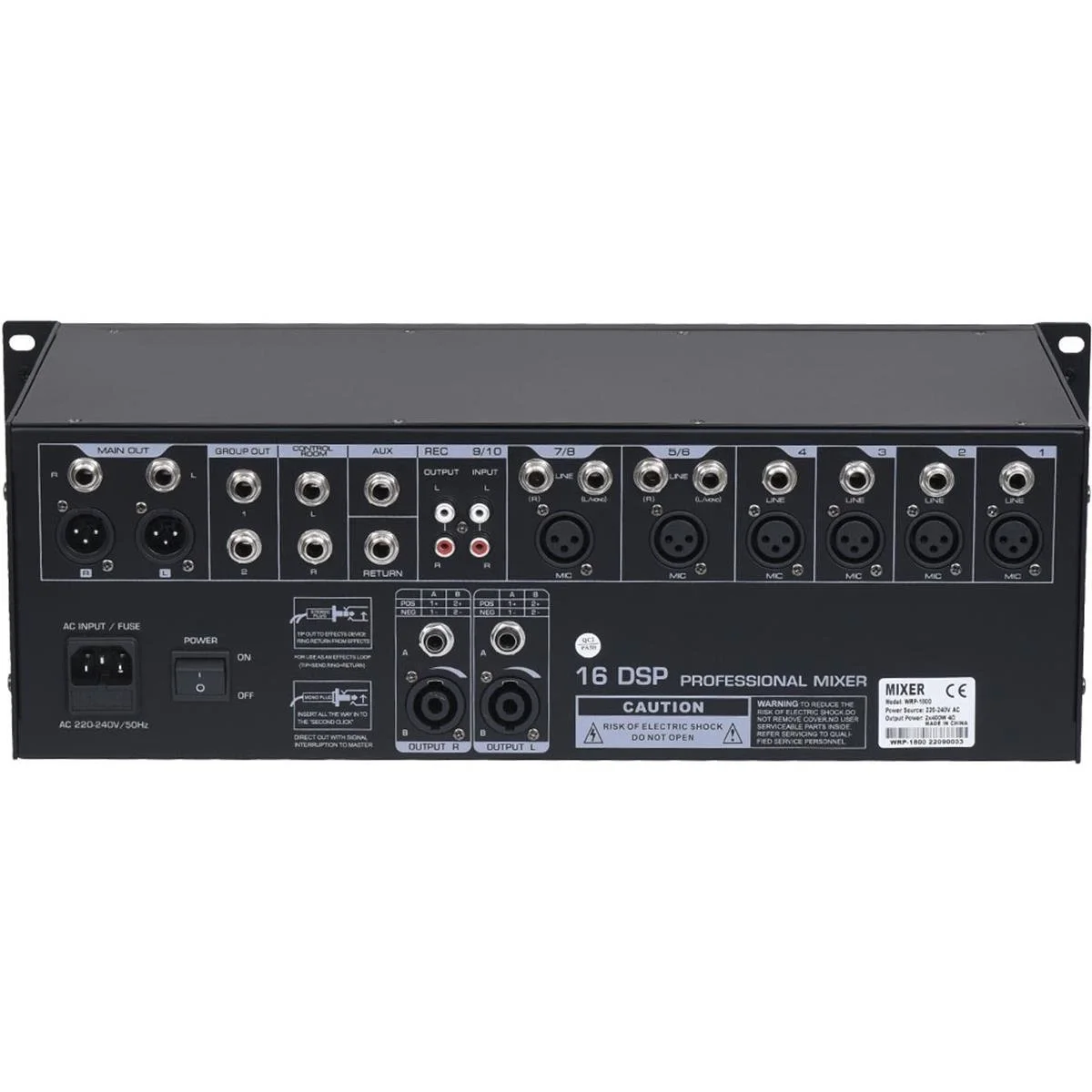 Wöller WRP-1800 2x400W 10-kanal Powermixer USB Bluetooth Kayıt