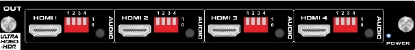 Woxcon FM-OUT-HD-4K60 4-port HDR 4K60 HDMI output cart with audio out
