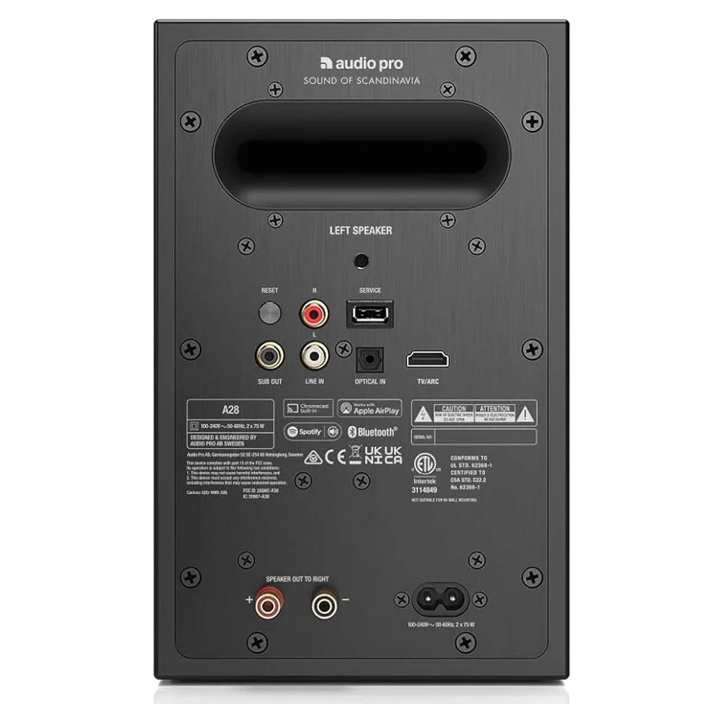 Audio Pro A28+SW-5 Siyah 2+1 Aktif Multiroom Akıllı Ev Hoparlörü Seti