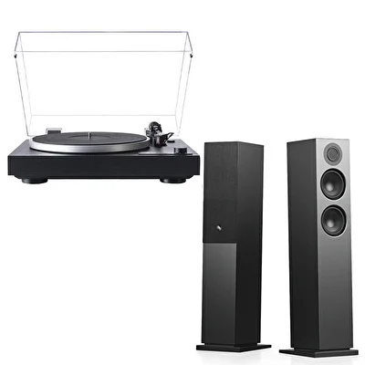 Audio Pro A38 W Hoparlör, Dual CS 429 Pikap Black Hi-Fi Müzik Sistemi