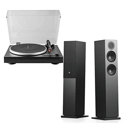 Audio Pro A48 W Hoparlör, Dual CS 418 Pikap Black Hi-Fi Müzik Sistemi