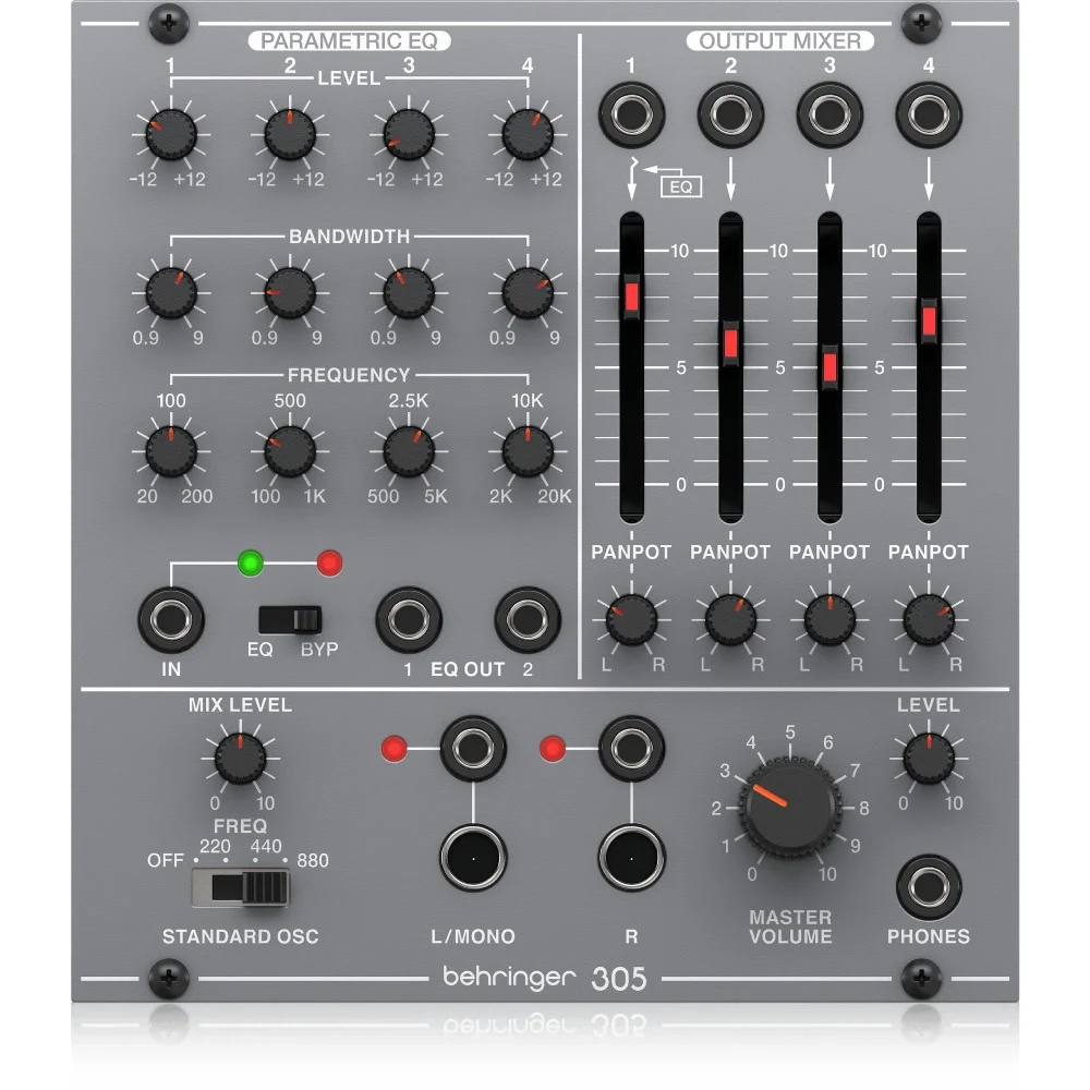 Behringer Eurorack için Efsanevi Analog Parametrik EQ, Mikser ve Çıkış Modülü