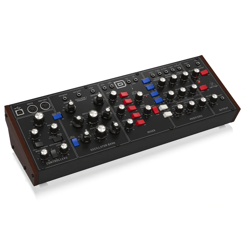 Behringer Model D Efsane Minimoog Klonu: 3 VCO, 24 dB Ladder Filter, Eurorack Ready