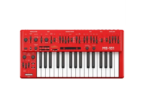 Behringer MS101-RD Analog Synthesizer with 32 Full-Size Keys