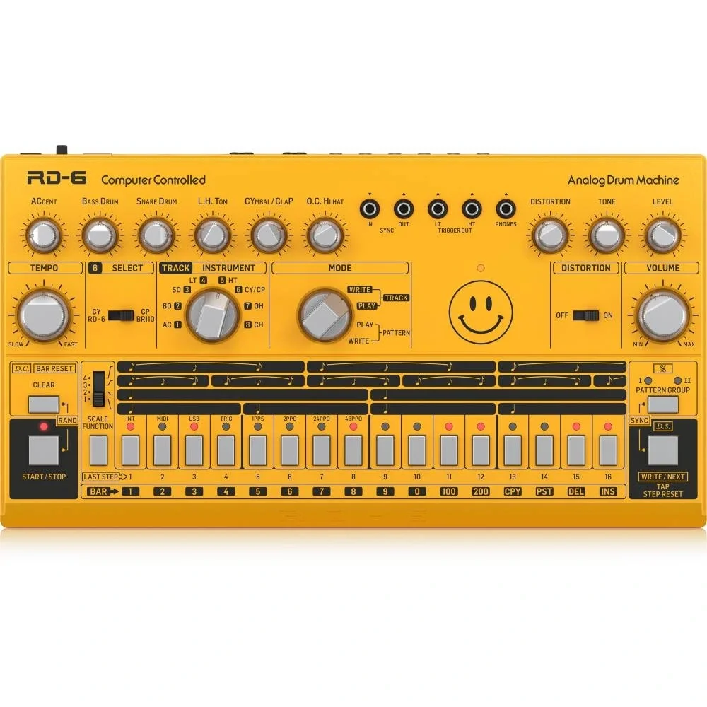 Behringer RD-6-AM RHYTHM DESIGNER Analog Davul Makinesi (Sarı)
