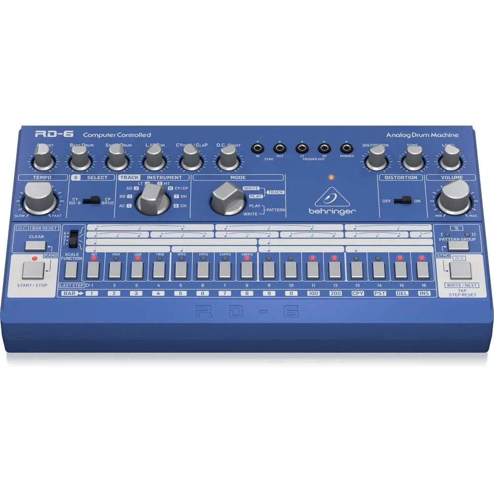 Behringer RD-6-BU RHYTHM DESIGNER Analog Davul Makinesi (Mavi)