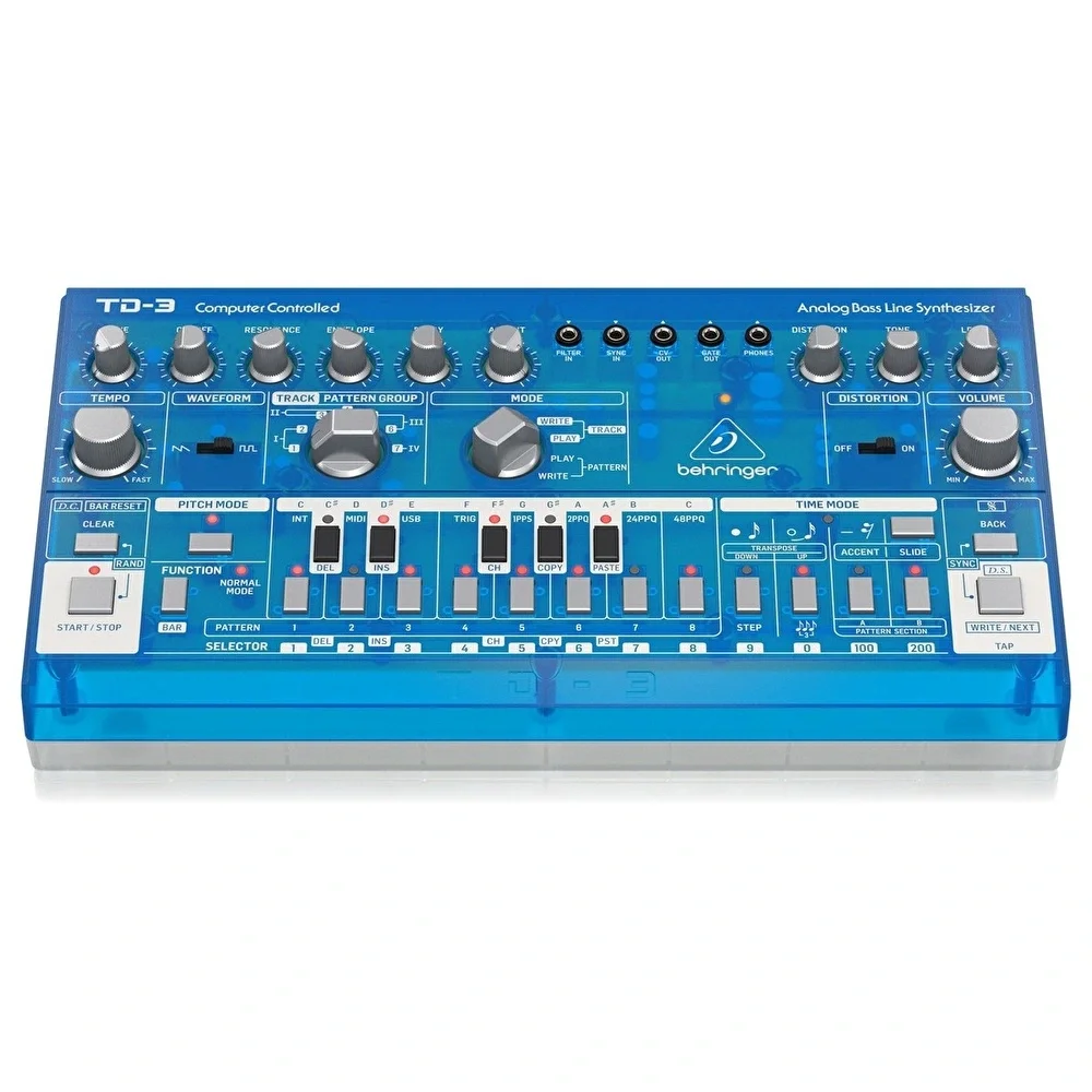 Behringer TD-3-BB Analog Bass Line Synthesizer (Transparan Mavi)