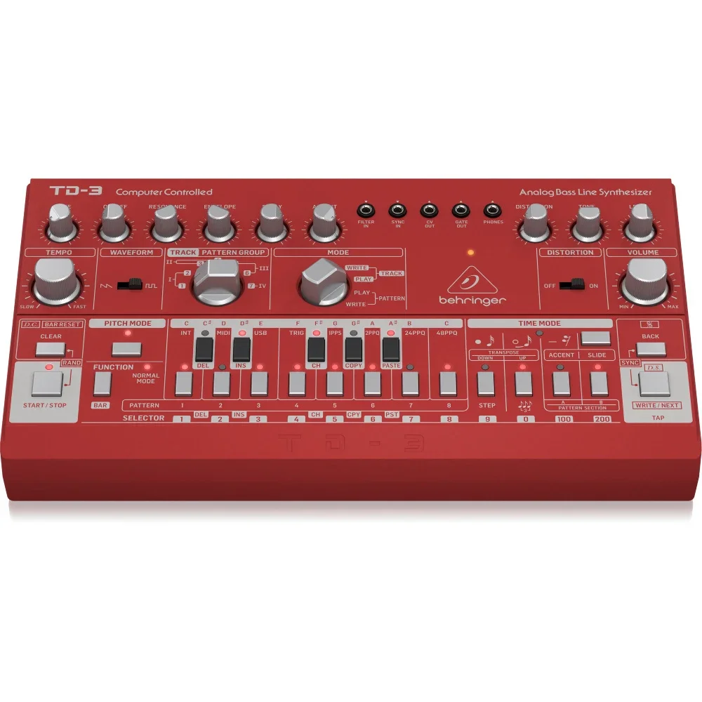 Behringer TD-3-RD Analog Bass Line Synthesizer (Kırmızı)