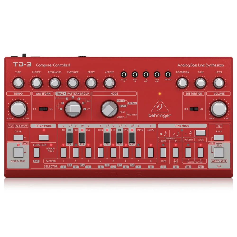 Behringer TD-3-RD Analog Bass Line Synthesizer (Kırmızı)
