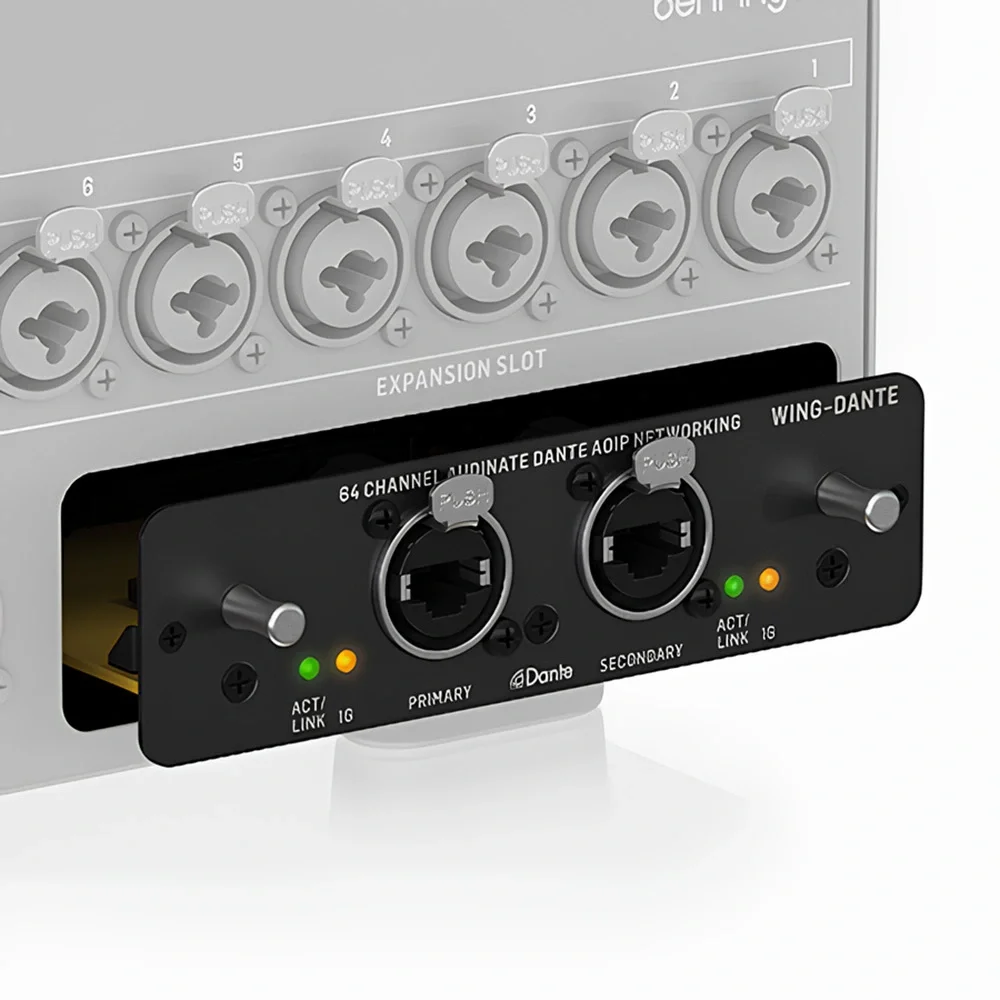 Behringer 64x64 Kanal Audinate Dante AoIP Ağı için WING Genişletme Kartı