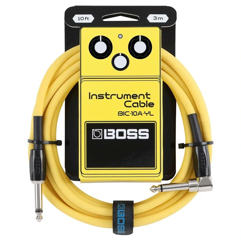 BOSS BIC-10A-YL Düz/L Uçlu 3m Enstrüman Kablosu