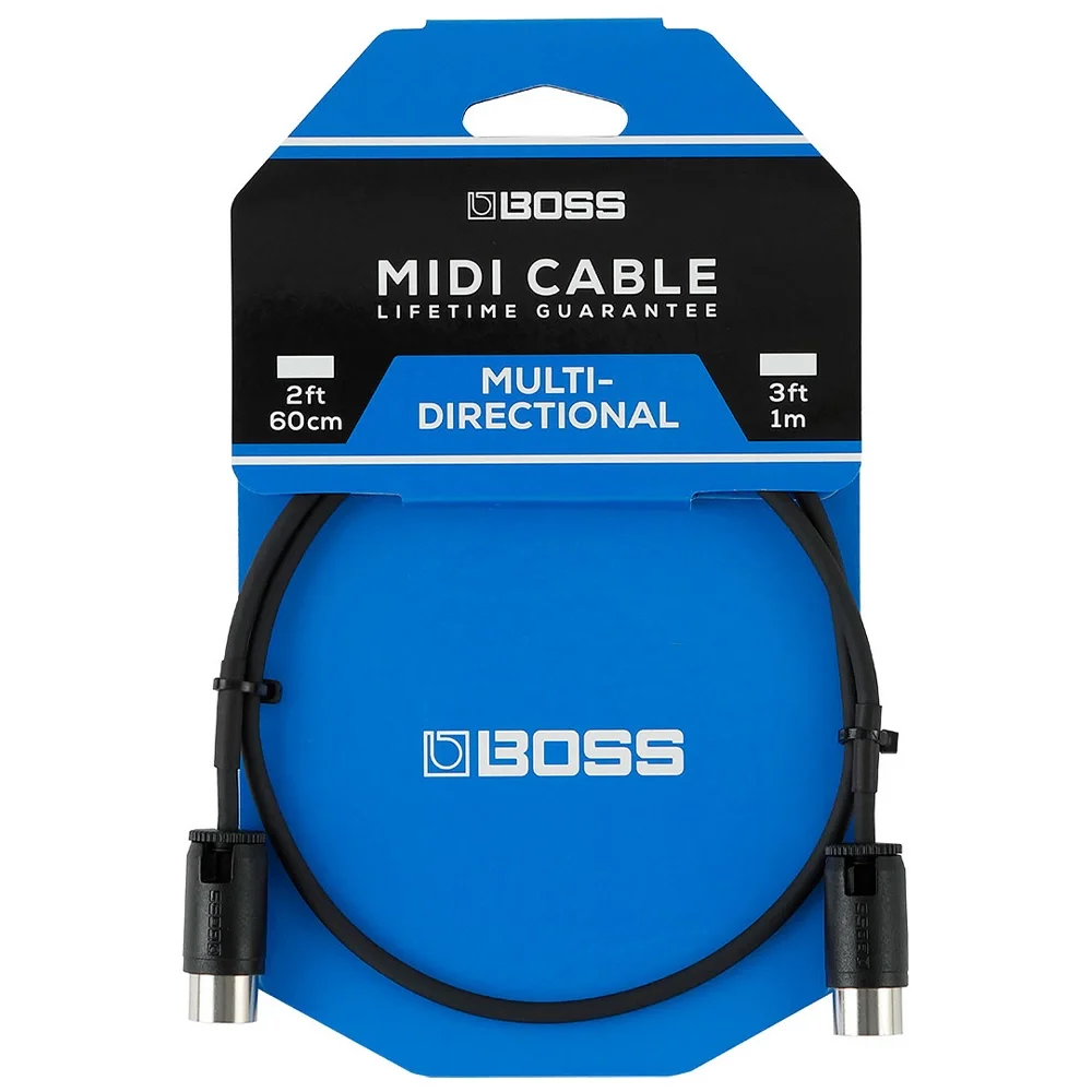 BOSS BMidi-PB1 Ucunun Açısı Ayarlanabilen 30cm Midi Kablosu