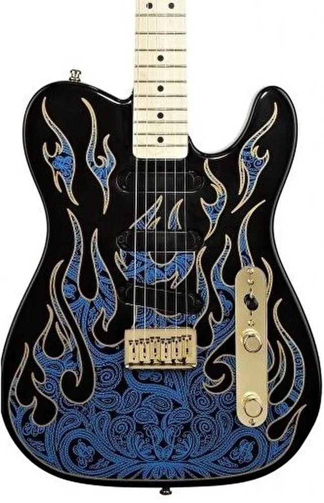 Fender James Burton Telecaster Akçaağaç Blue Paisley Flames Elektro Gitar