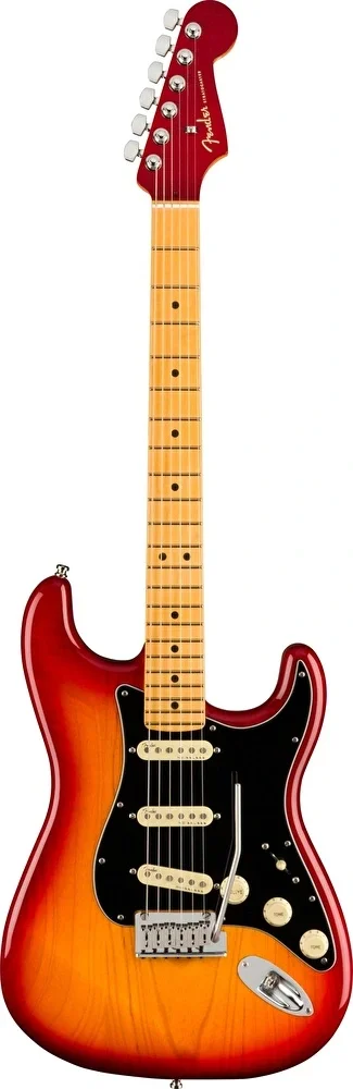 Fender American Ultra Luxe Stratocaster Akçaağaç Klavye Plasma Red Burst Elektro Gitar