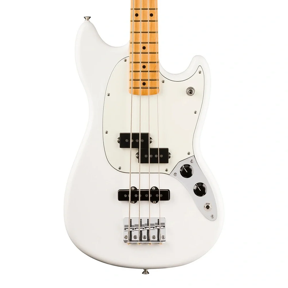 Fender Player II Mustang Bass PJ Akçaağaç Klavye Polar White Bas Gitar